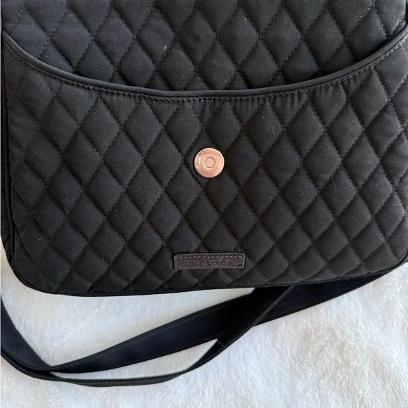 GUC Vera Bradley Black Quilted Crossbody Bag - Picture 9 of 9